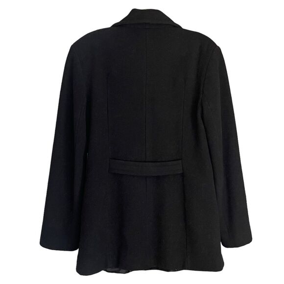 Jones New York Black Wool Cashmere Double Breasted Winter Pea Coat, size 8 - Picture 4 of 8